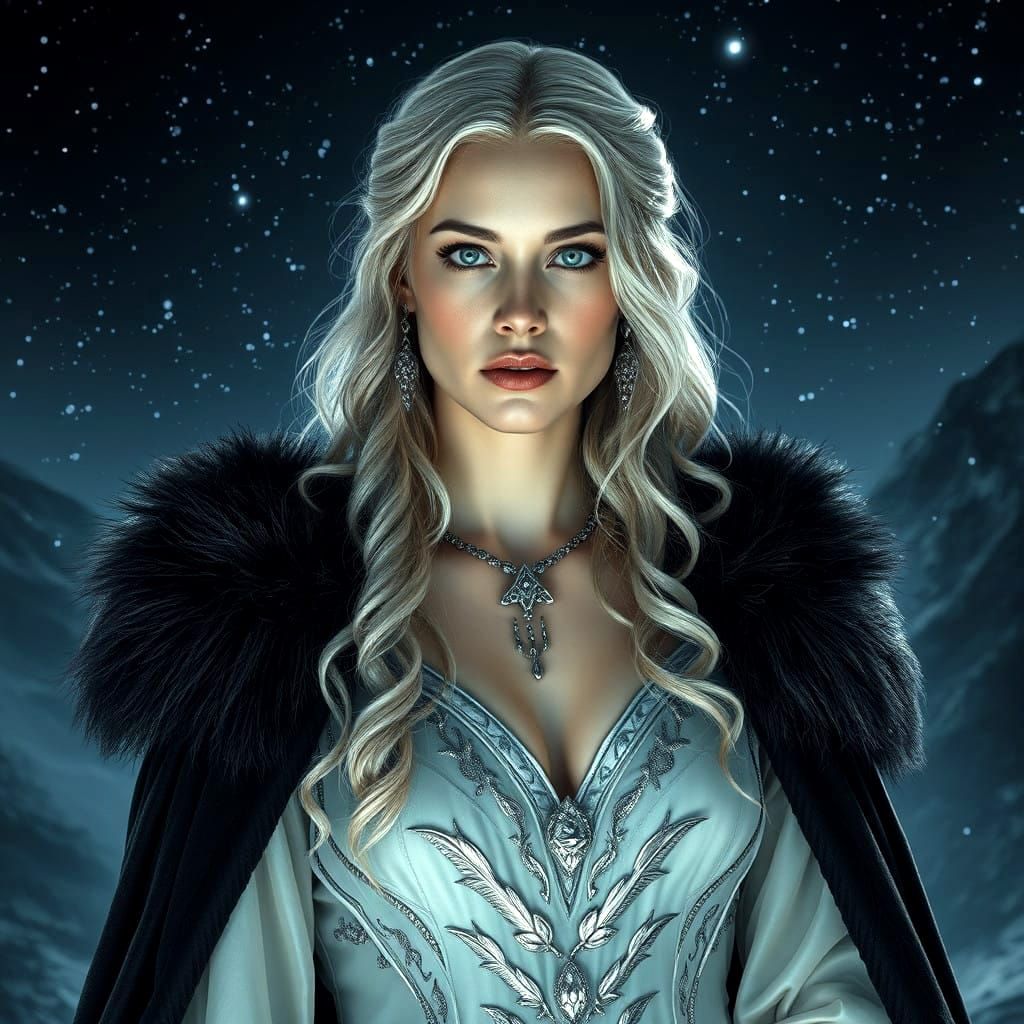 Ethereal Maia of Nocturnal Birds in Starry Middle Earth