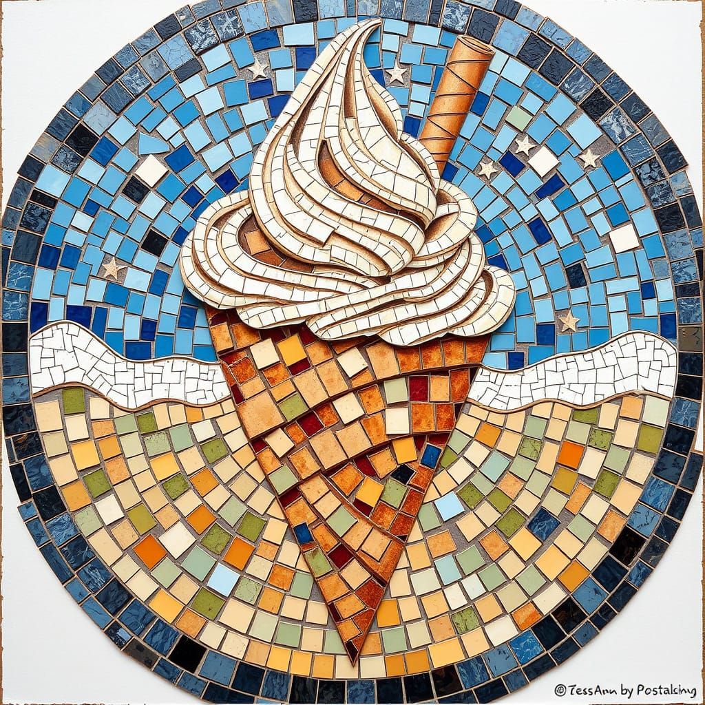 Earth Ice Cream Mosaic Art