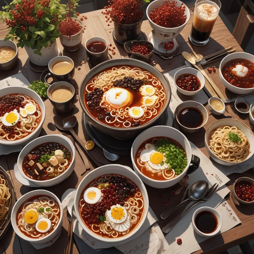 Cup Ramen in Anime Style Inspired by WLOP