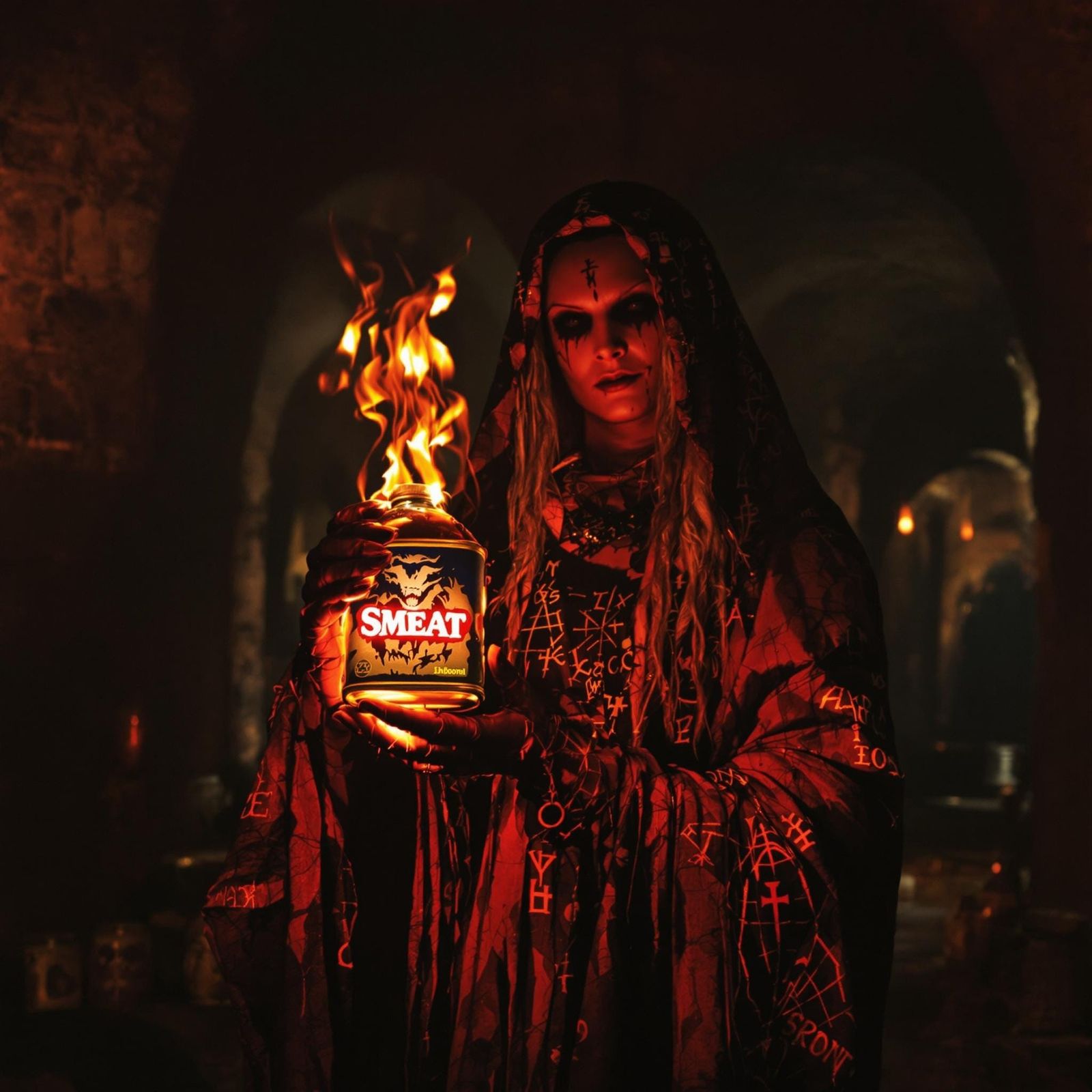 Medieval Sorceress Confronts Dark Magic in Ancient Dungeon