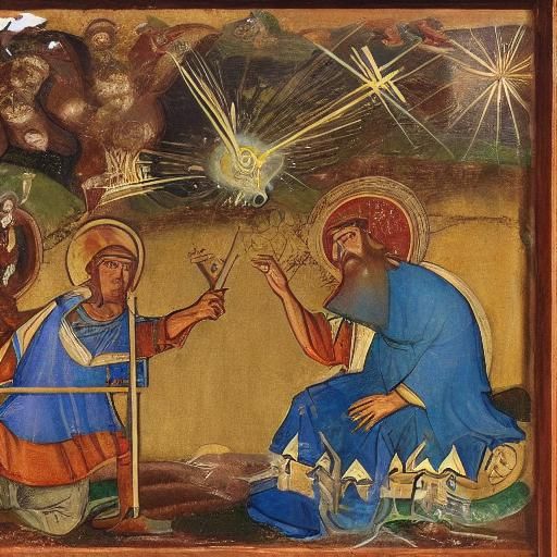 Hedgehog Wielding Elements Hit by Lightning, Expressionist S...