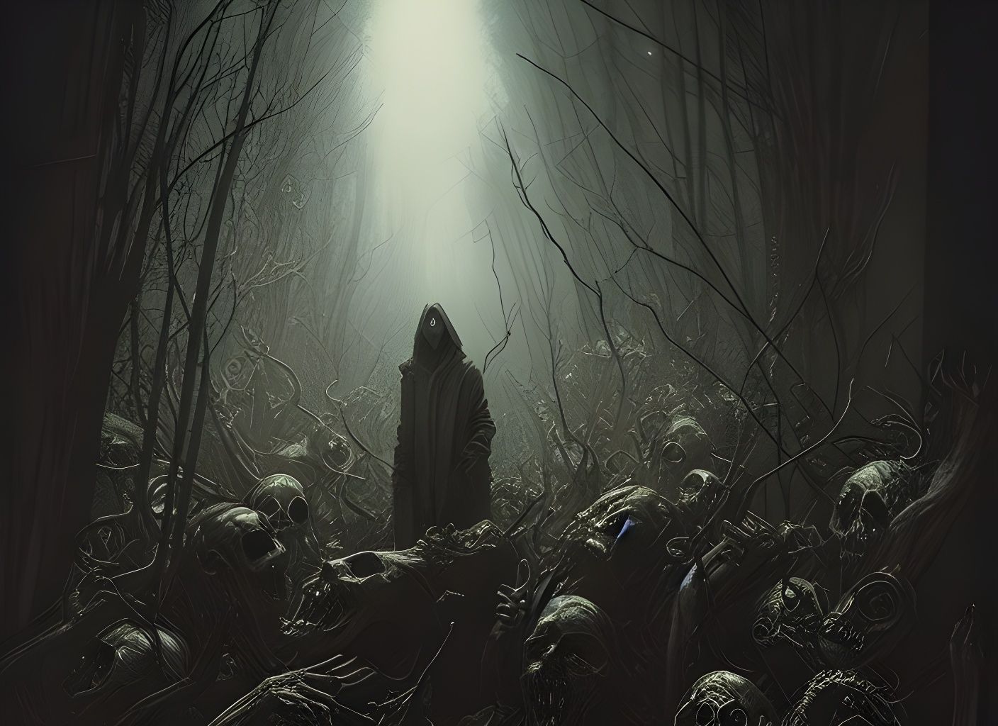 Terrifying Dark Horror Art Illustration