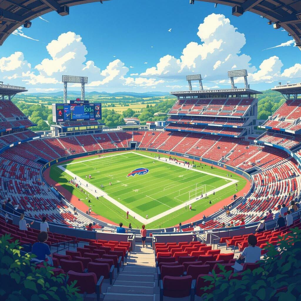 Highmark Stadium in Anime Style