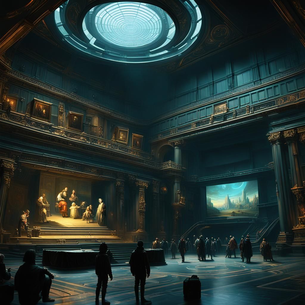 Baroque Meets Future: Rembrandt-Inspired Dystopian Art