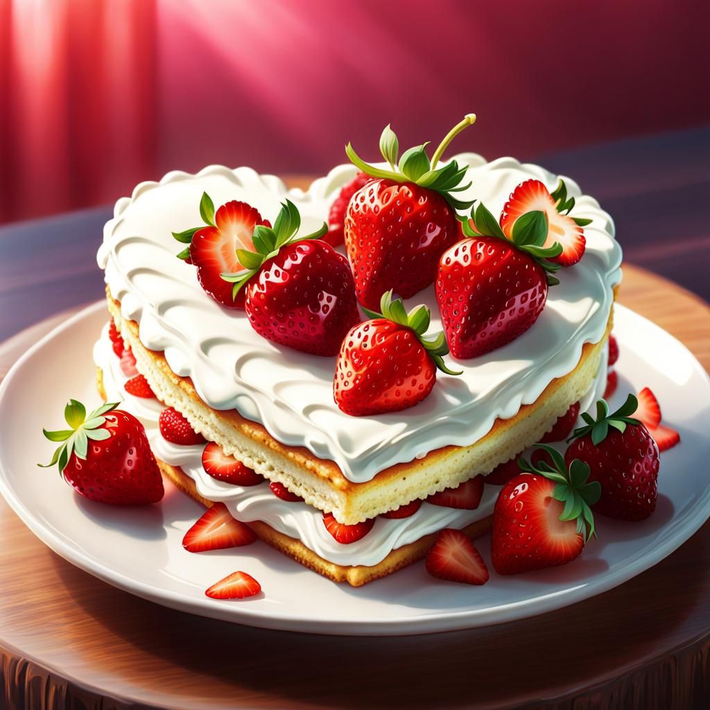 Heart Strawberry Shortcake in Anime Style