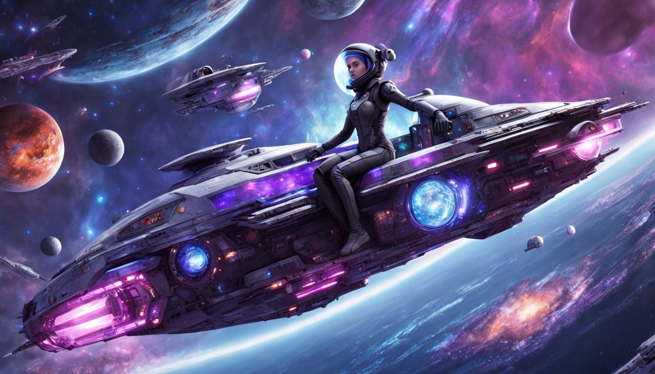 Galactic Quest in Vibrant Cosmic Colors