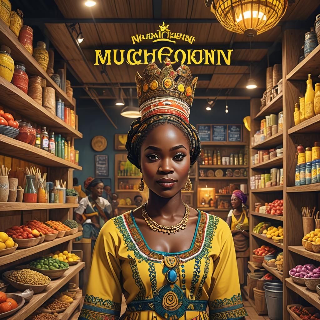 Nigerian Woman in Modern Catering Showroom, Fantasy Concept ...