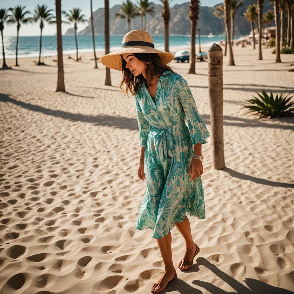 Woman on Beach at Lavish Cabo San Lucas Resort