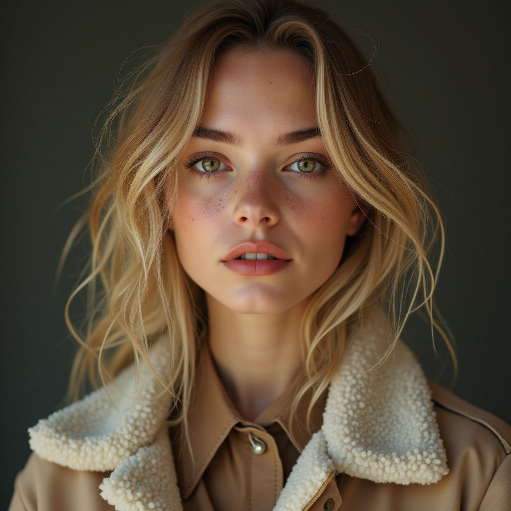 Blonde Model Portrait in Realistic Contemporary Style