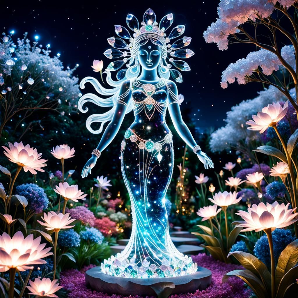 Shiny goddess statue