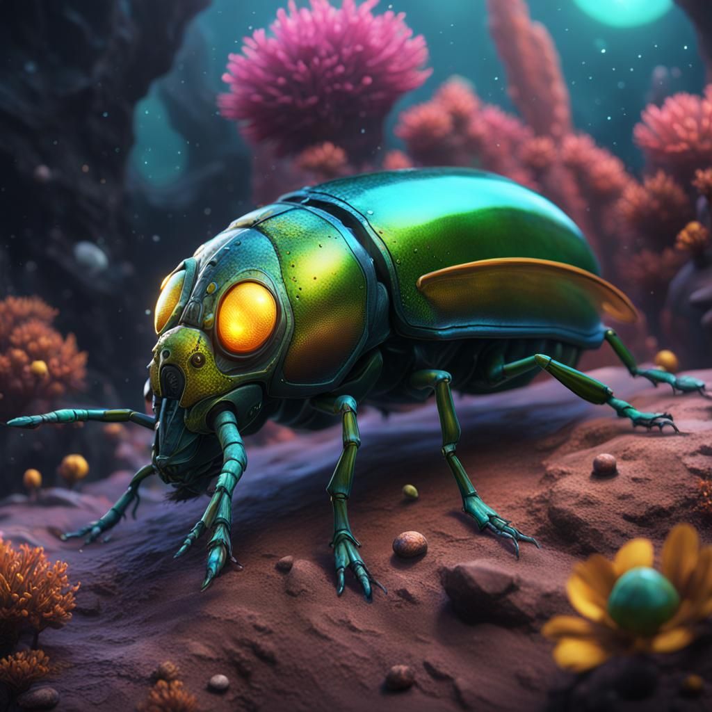 Hornet Jewel Beetles on Alien Planet: Concept Art
