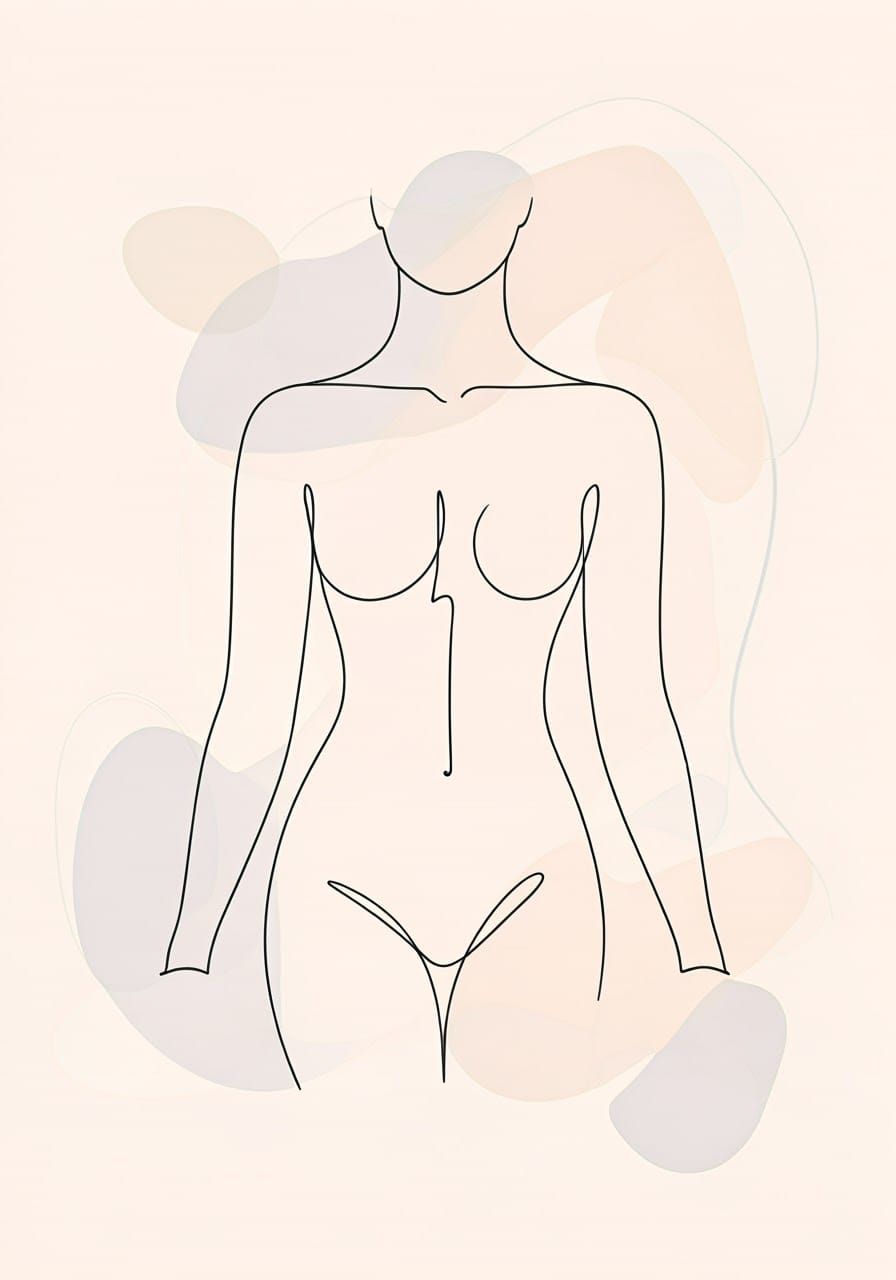 Elegant Minimalist Woman in Soft, Shimmering Abstraction