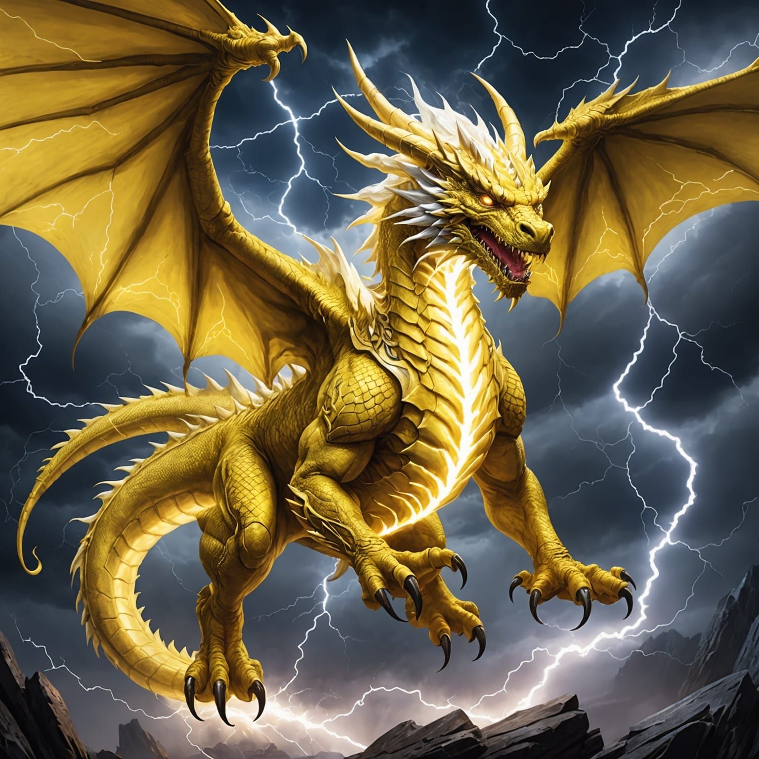 Electric Dragon with Lightning Wings