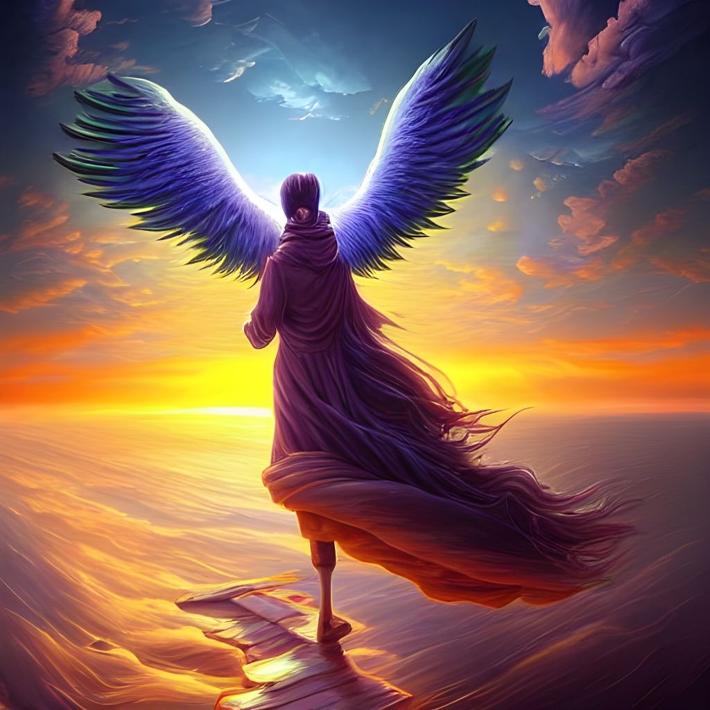 Aven Cloudchaser Angel in Surreal Digital Art