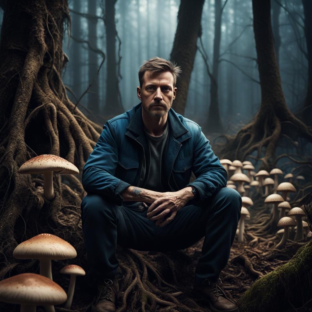 Eerie Forest Portrait in Hyperrealistic Style