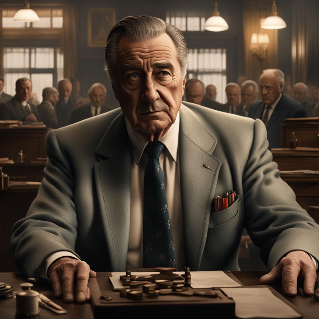 Robert de Nero, playing the part of Frank Sheeran in The Iri...