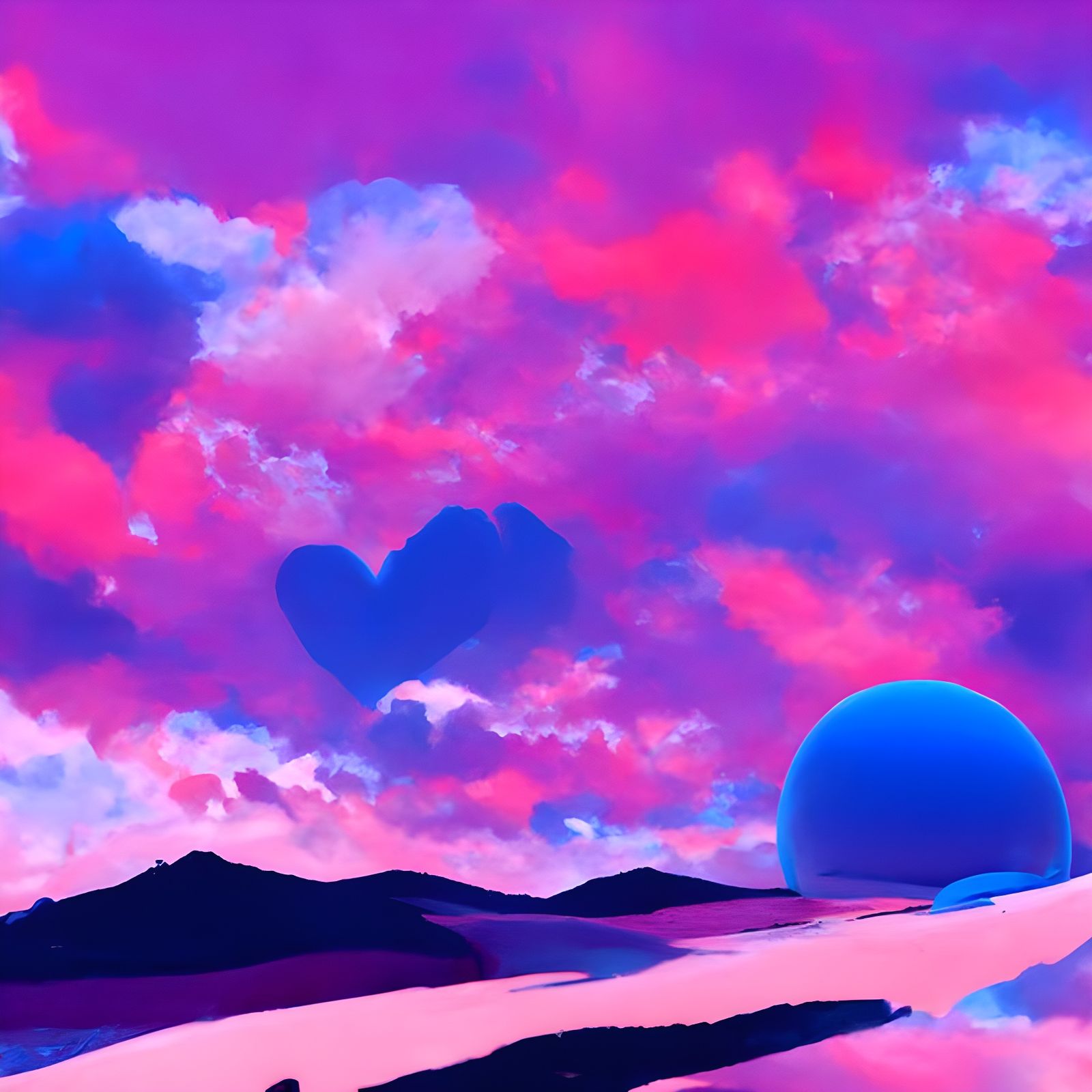 Utopic Landscape Radiating Joy, 3D Digital Art