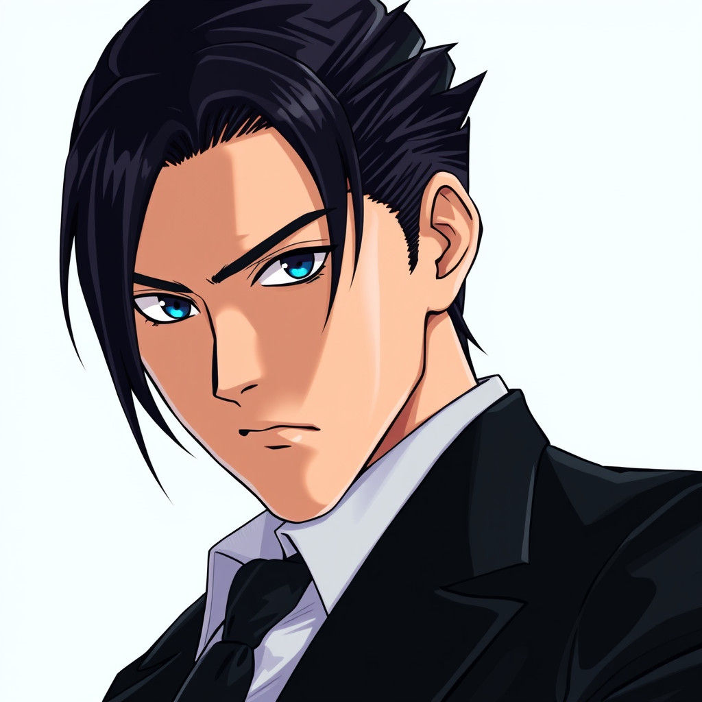 Maruo Nakano in Anime Style Black Suit Portrait