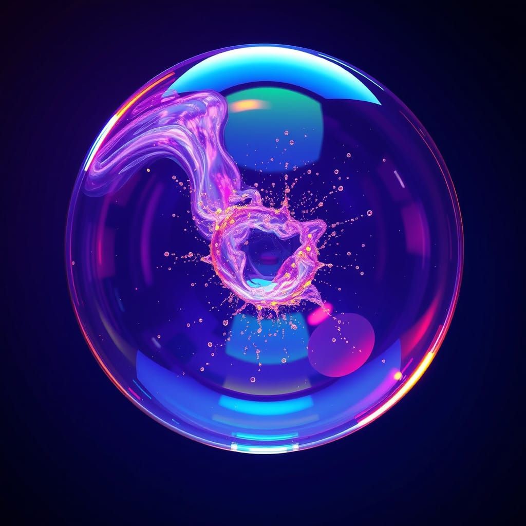 Ethereal Bubble Burst in Vibrant Dreamscapes