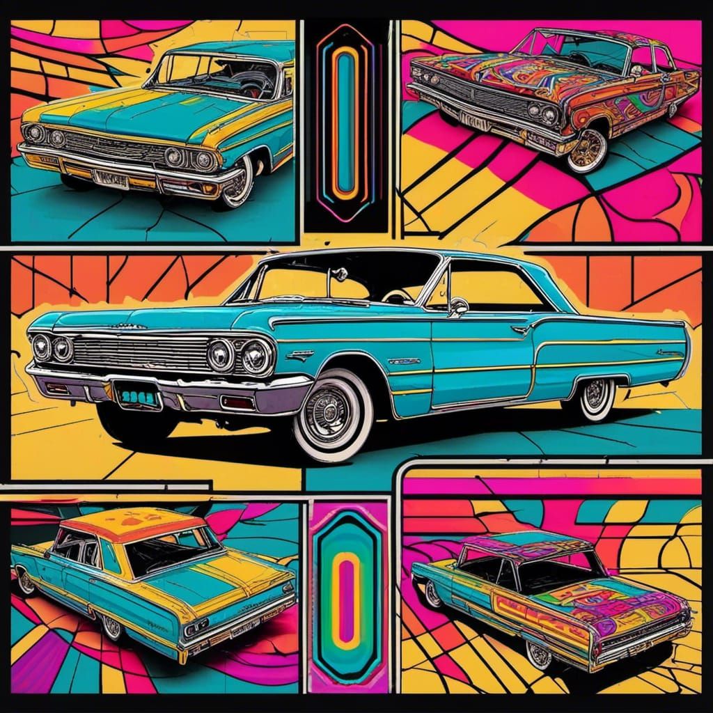 Lowrider in Pop Art Style, Digital Illustration