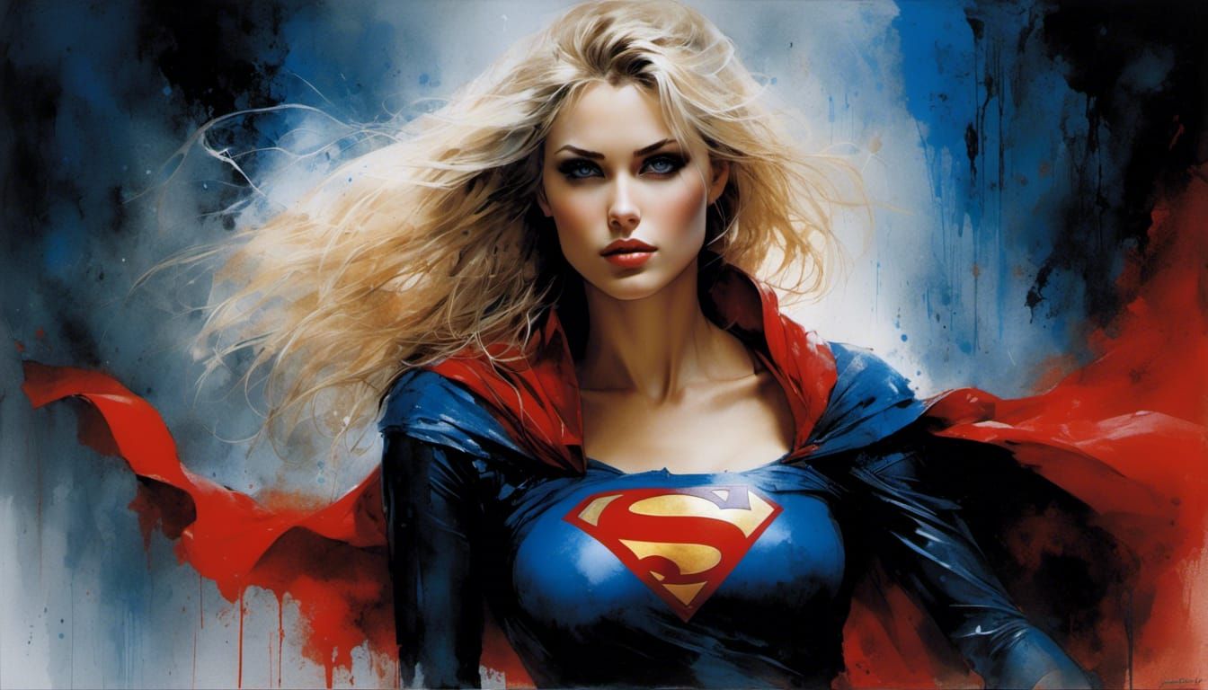 Supergirl Portrait in Oil Painting Style
