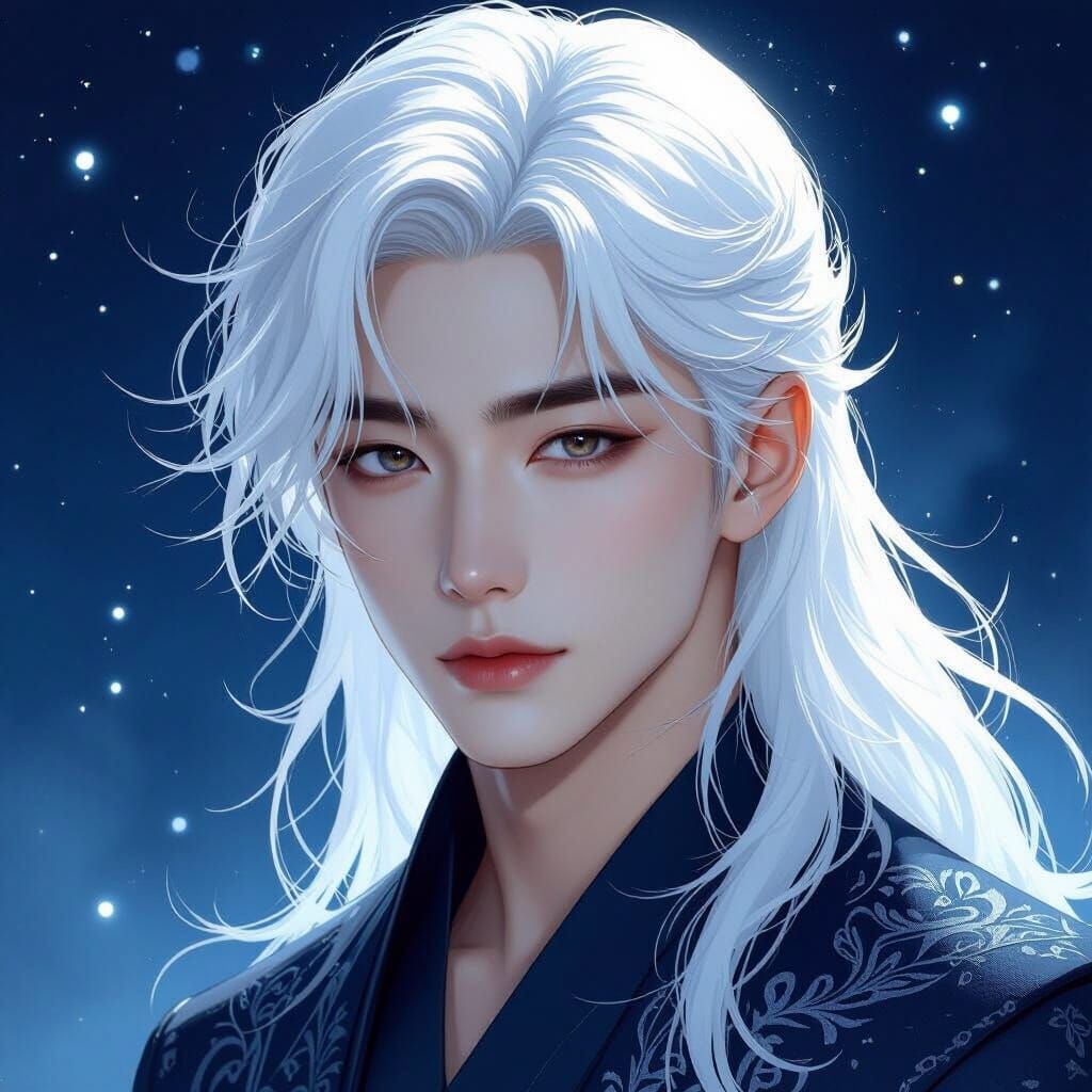 Handsome Young Man in Whimsical Storybook Style