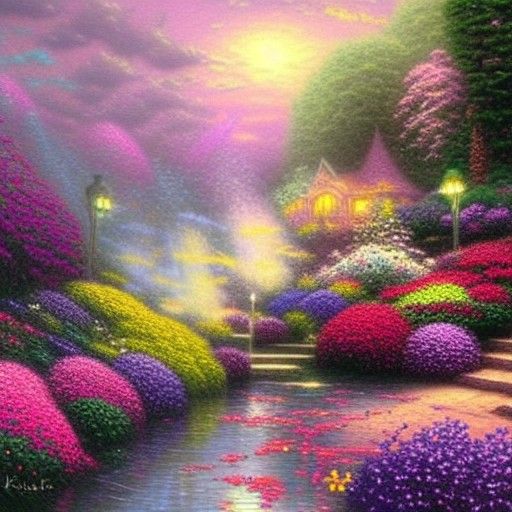 Hyperdetailed Multicolored Flower in Ethereal Fantasy Style