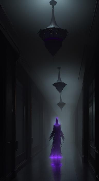 Eerie Fog Shrouds Hospital Corridor in Dark Fantasy Style