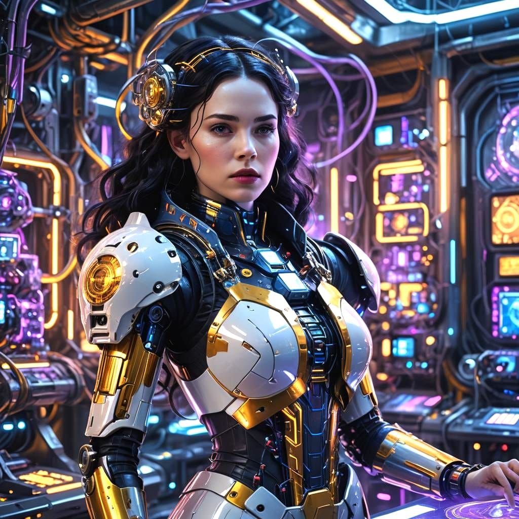 Futuristic Snow White: Detailed Matte Painting