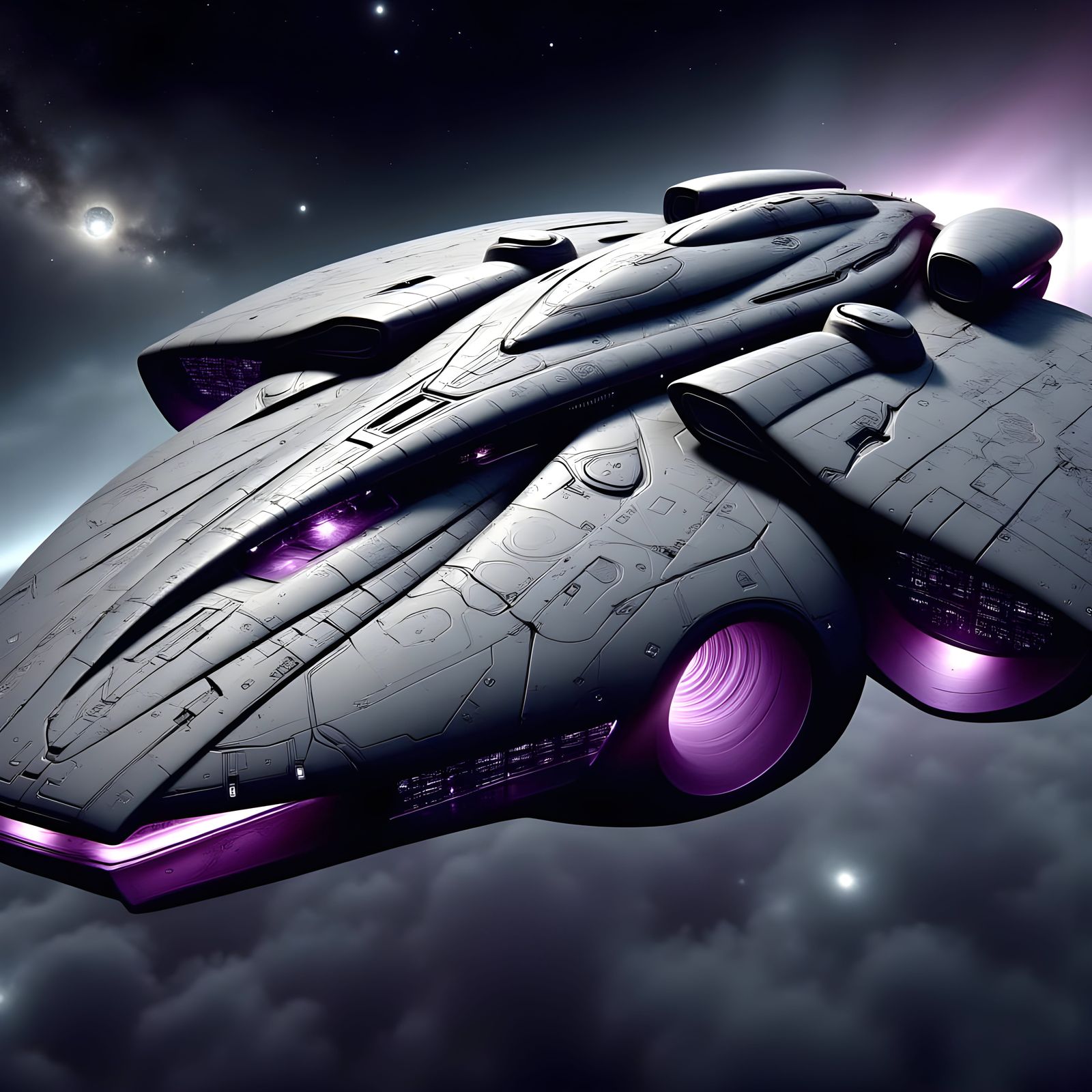 Kamiri Imperium Super Dreadnaught on Patrol in Sci-Fi Style