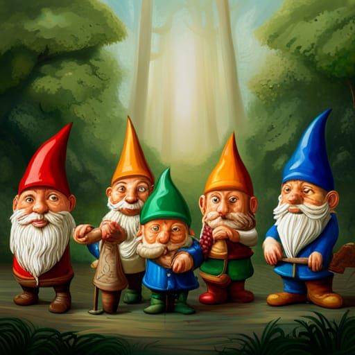 Snow White Choosing Gnome in Hyperrealistic Museum