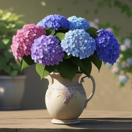 Hyperrealistic Hydrangea in Vivid Bokeh