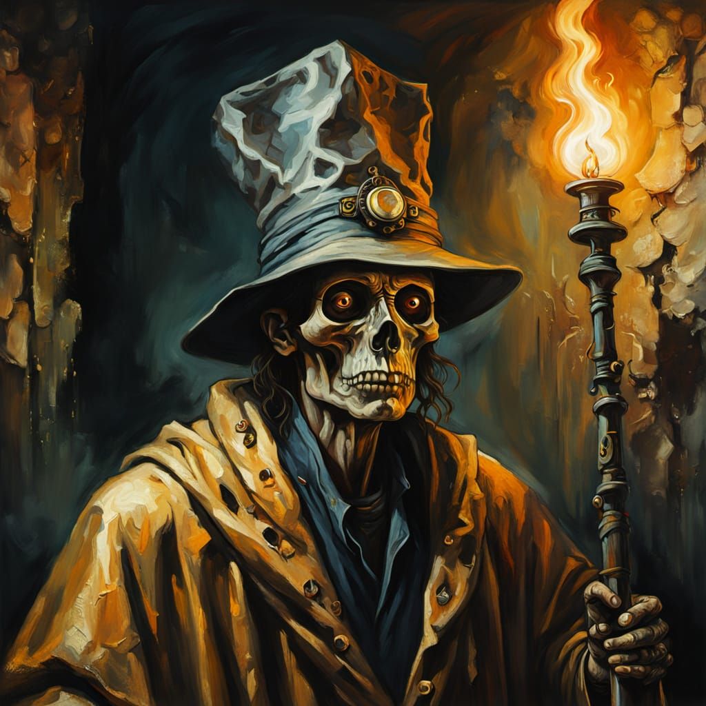 Sly Explorer in a Dali-esque Surrealist Treasure Room