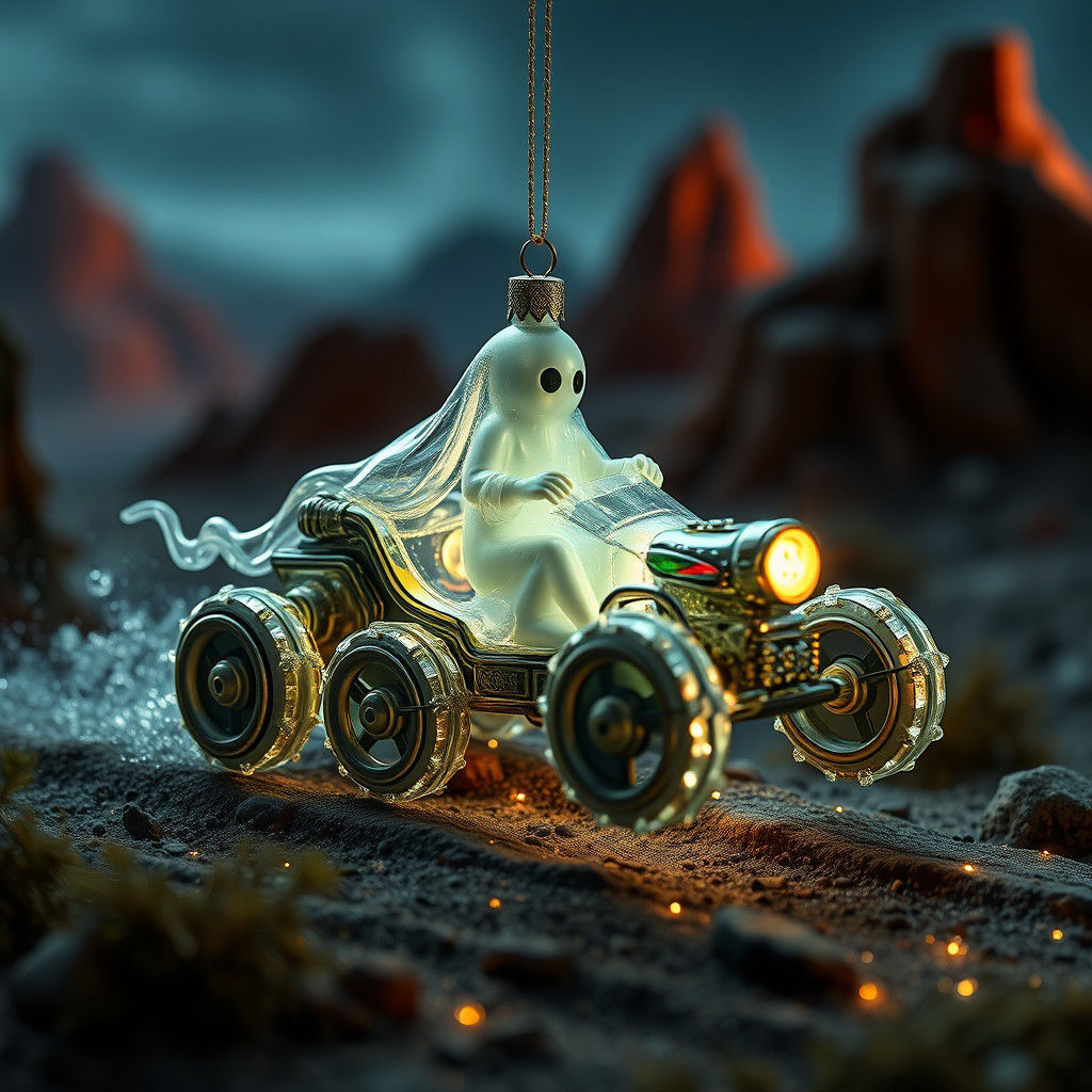 Gothic EcoCore Ghost Christmas Ornament Car