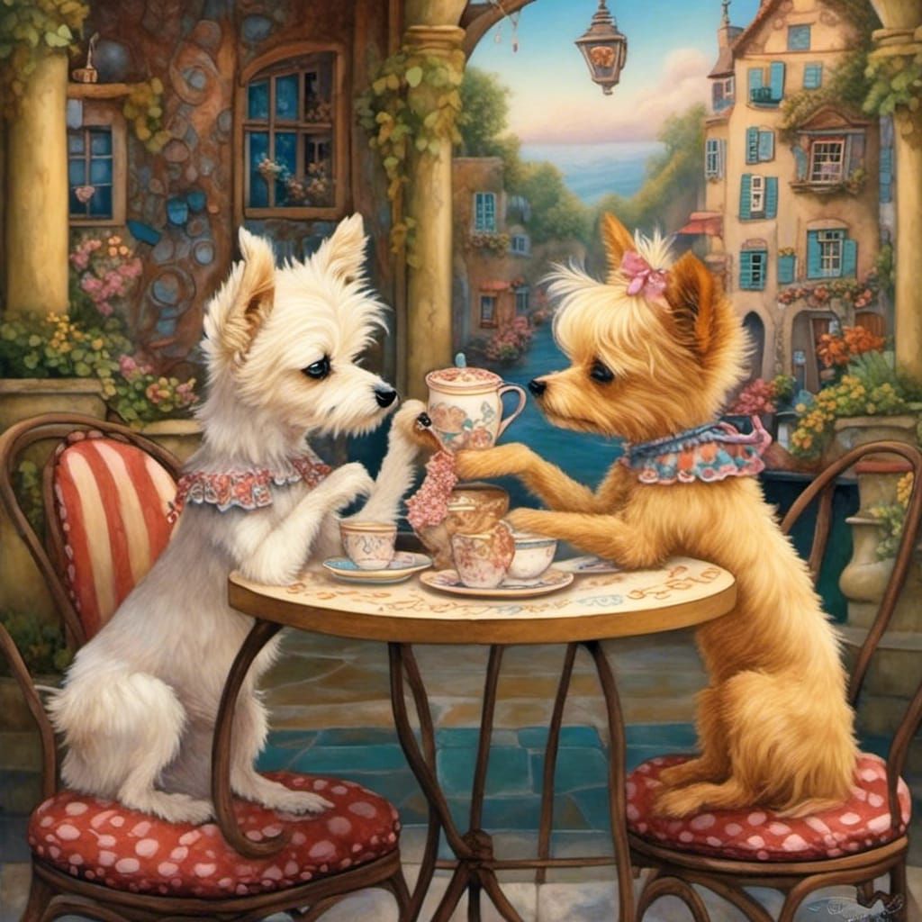 Butters and Blonde Girl Tea Party: Matte Painting