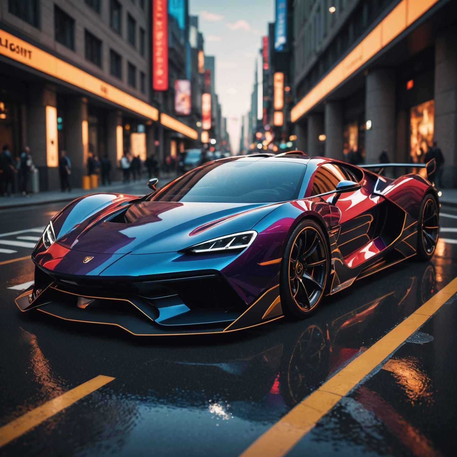 Futuristic Supercar: Detailed Matte Painting in 8k