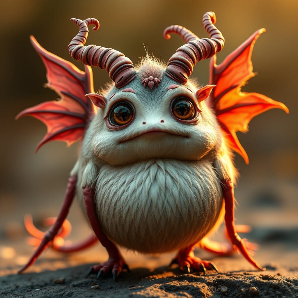 Whimsical Creature in a Golden Light