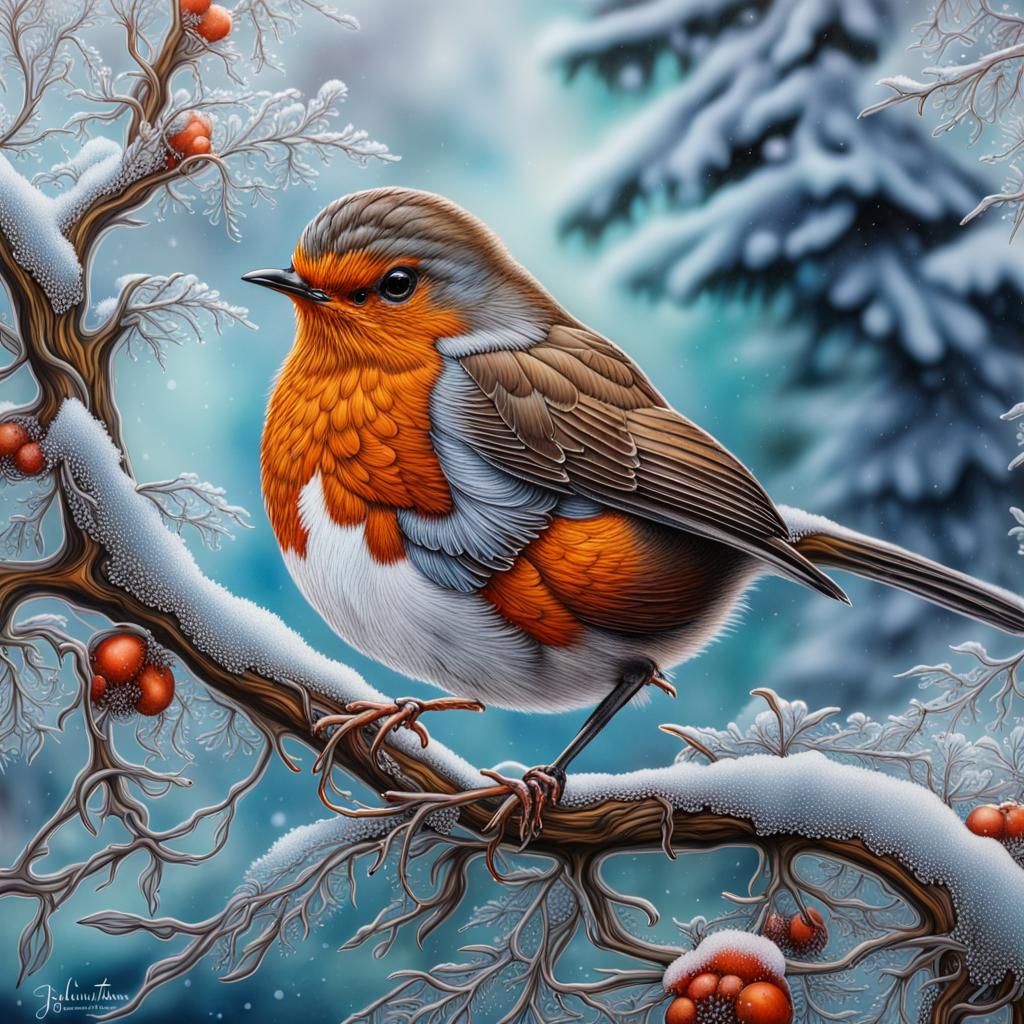 A Robin in winter