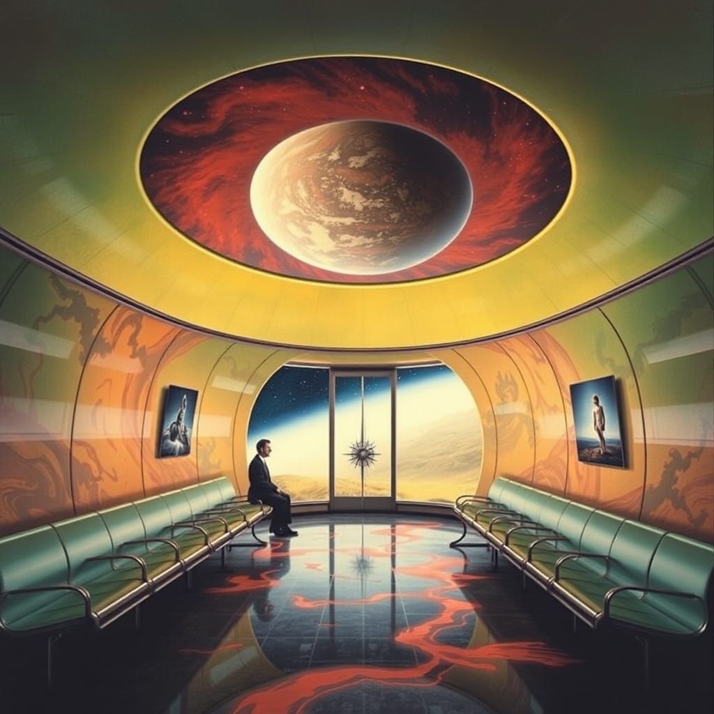 Surreal Interplanetary Transport Station Waiting Room