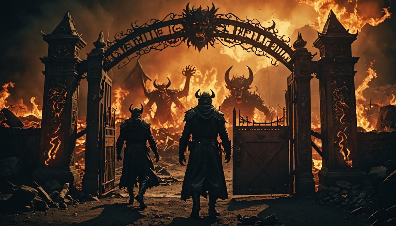 Terrifying Devils Guarding the Gate to Hell