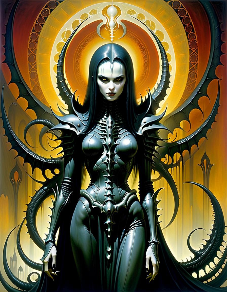 Psychedelic Gothic Art Inspired by Brom and Giger