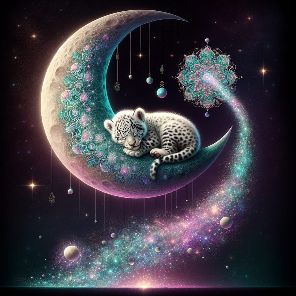 Celestial Jaguar's Dreamy Solace Amidst Cosmic Sorrow