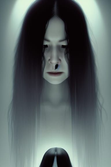 Ominous Portrait Inspired by Japanese Horror Movies