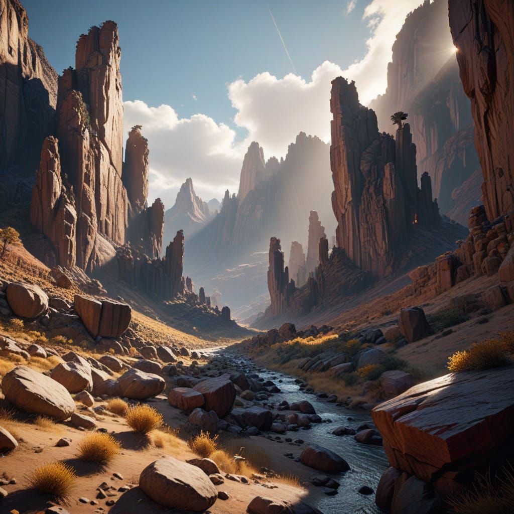 Valle de las Animas Geological Formation in Golden Hour Ligh...