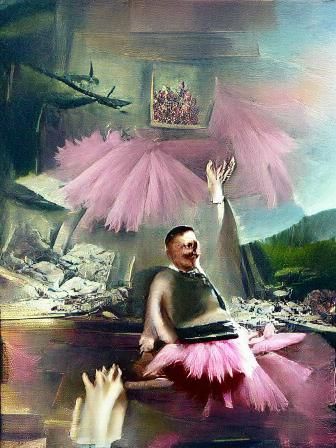 Hitler in Pink Tutu: A Renaissance-Style Painting