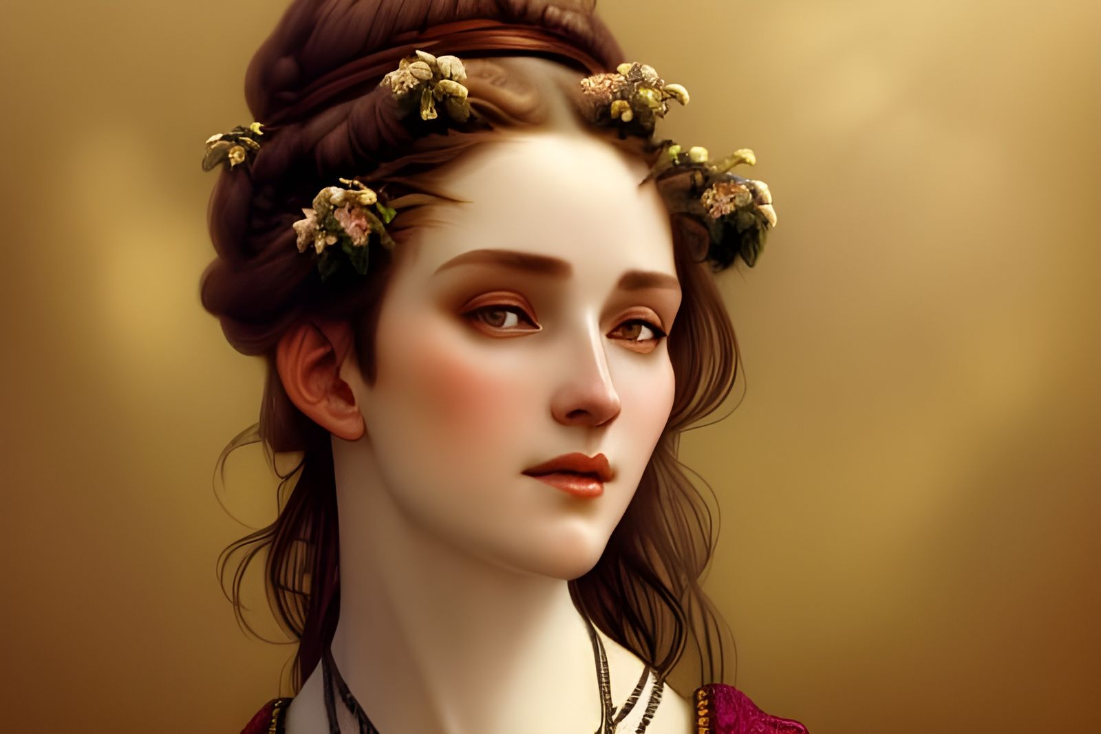 Elizabethan Woman Portrait in Hyperdetailed Style