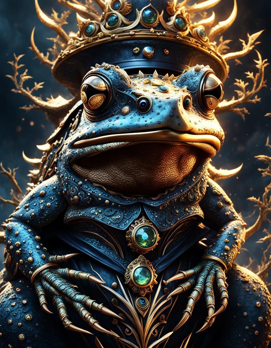 The Toad King Portrait in Dark Fantasy Style