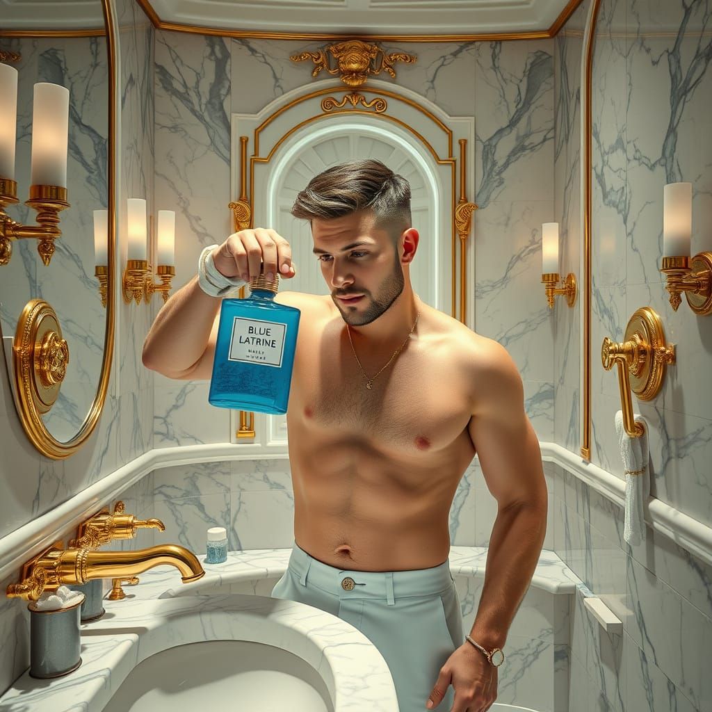 Luxurious Bathroom Scene with Futuristic Elegance