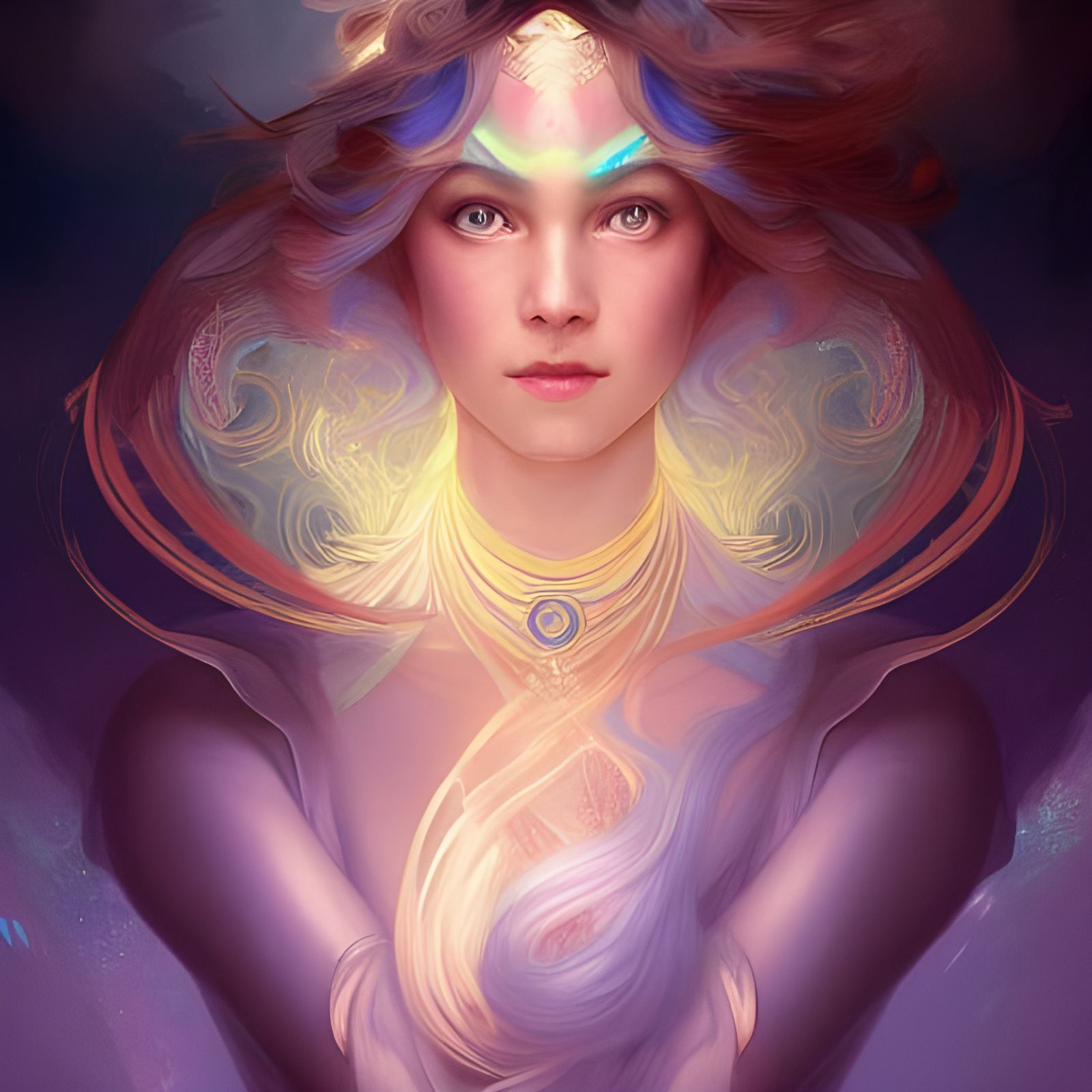 Goddess Iris Portrait in Hyperdetailed Art Style