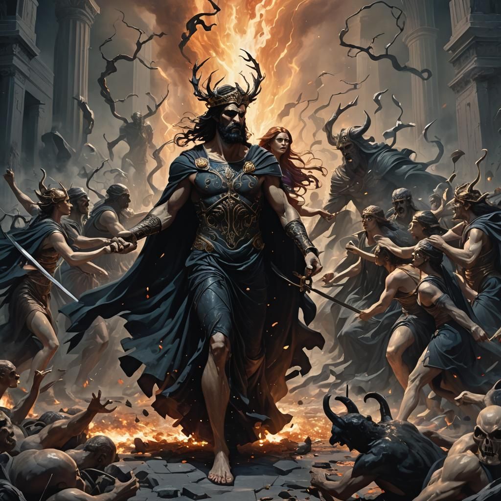 Hades Abducts Persephone: A Dark Fantasy Scene